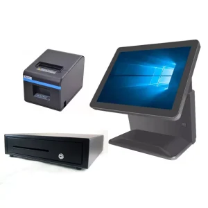 Pack Caisse tactile WellBe POS-8618L, Imprimante Tickets XPRINTER, Doucehtte Scanmore et Tiroir caisse